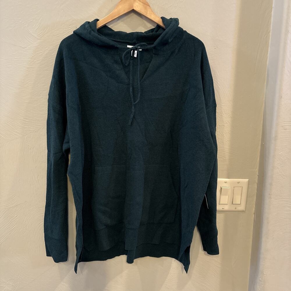 Daily Practice by Anthropologie Drawstring Hooded Sweatshirt Green‎ XXL NWT